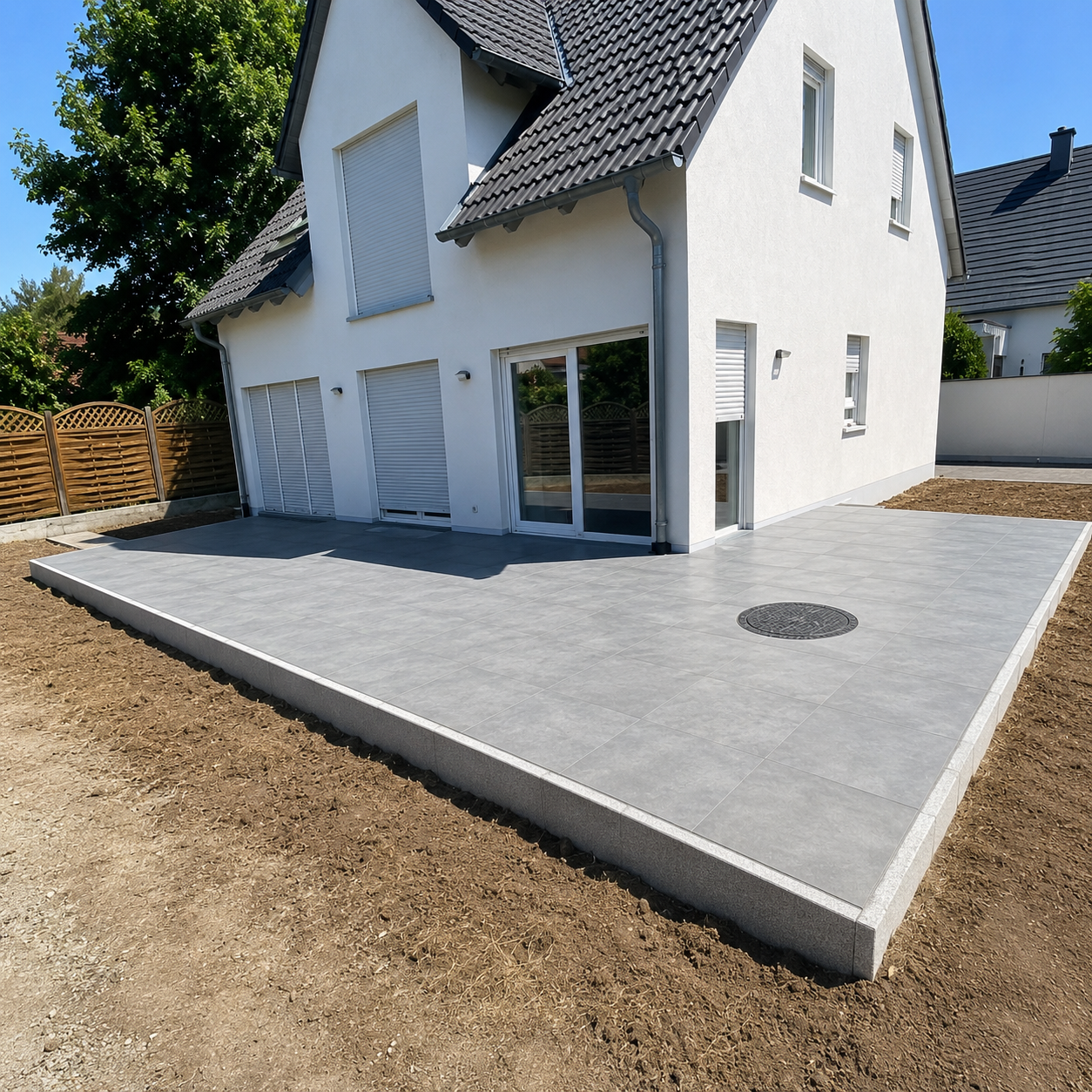 Großformatige Terrassenfläche